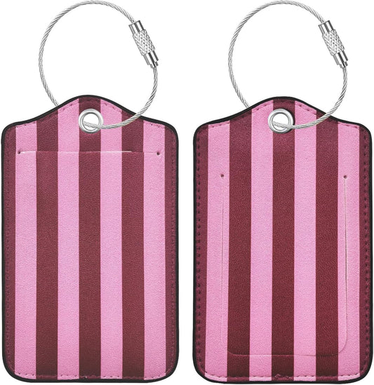 Luggage Tag, Premium Faux Leather Travel ID Tag, Stylish Suitcase Accessory