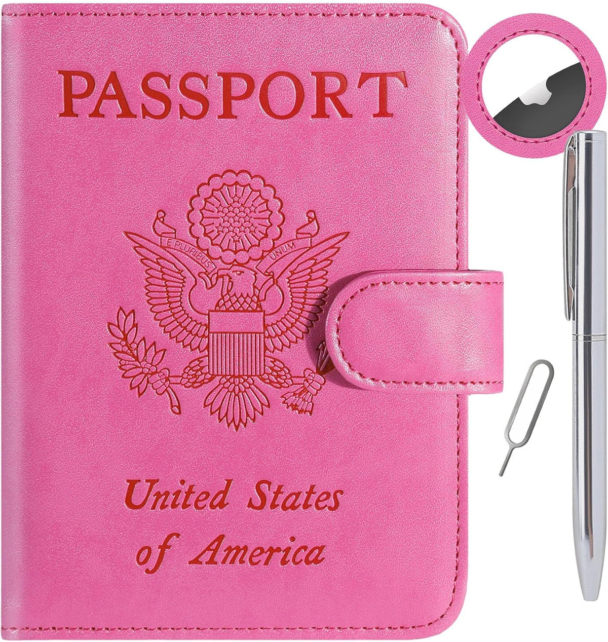 Airtag Passport Holder Cover Wallet RFID Blocking, Travel Essentials