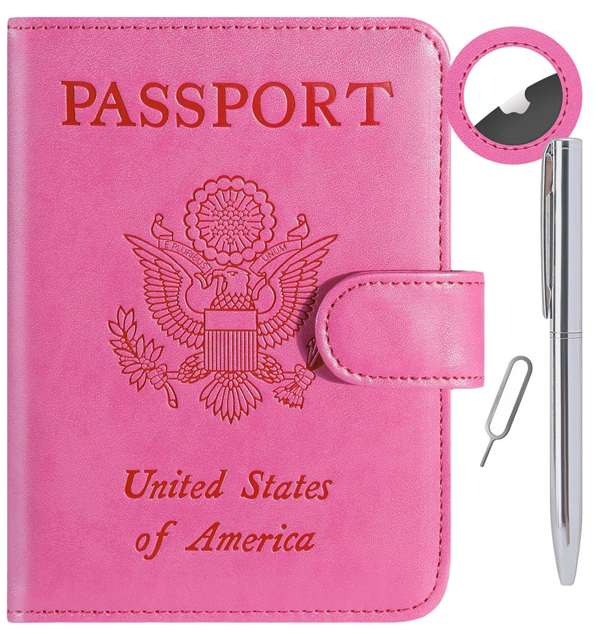 Airtag Passport Holder Cover Wallet RFID Blocking, Travel Essentials