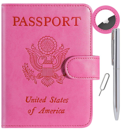 Airtag Passport Holder Cover Wallet RFID Blocking, Travel Essentials
