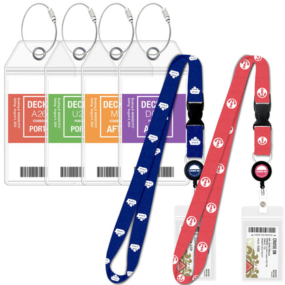 Cruise On Carnival & Seabourn Luggage Tag Holders (4 Pack), Clear, Durable