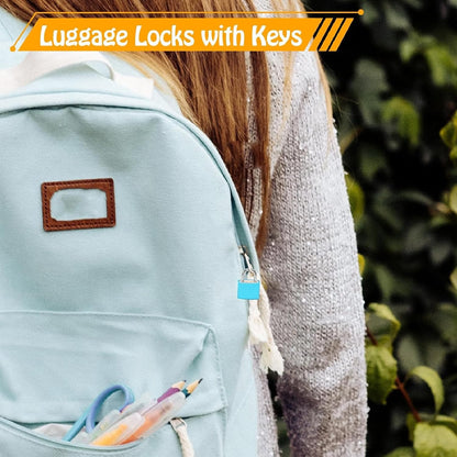 Bonsicoky 18 Pack Suitcase Locks with Keys, Multicolor Padlocks(9 Color)