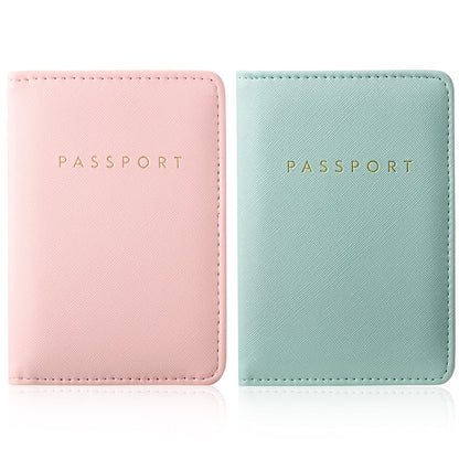 Frienda 2 Pcs Passport Holder Covers Waterproof Leather