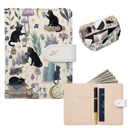 RFID Passport Holder with Tracker Slot, Leather Travel Wallet