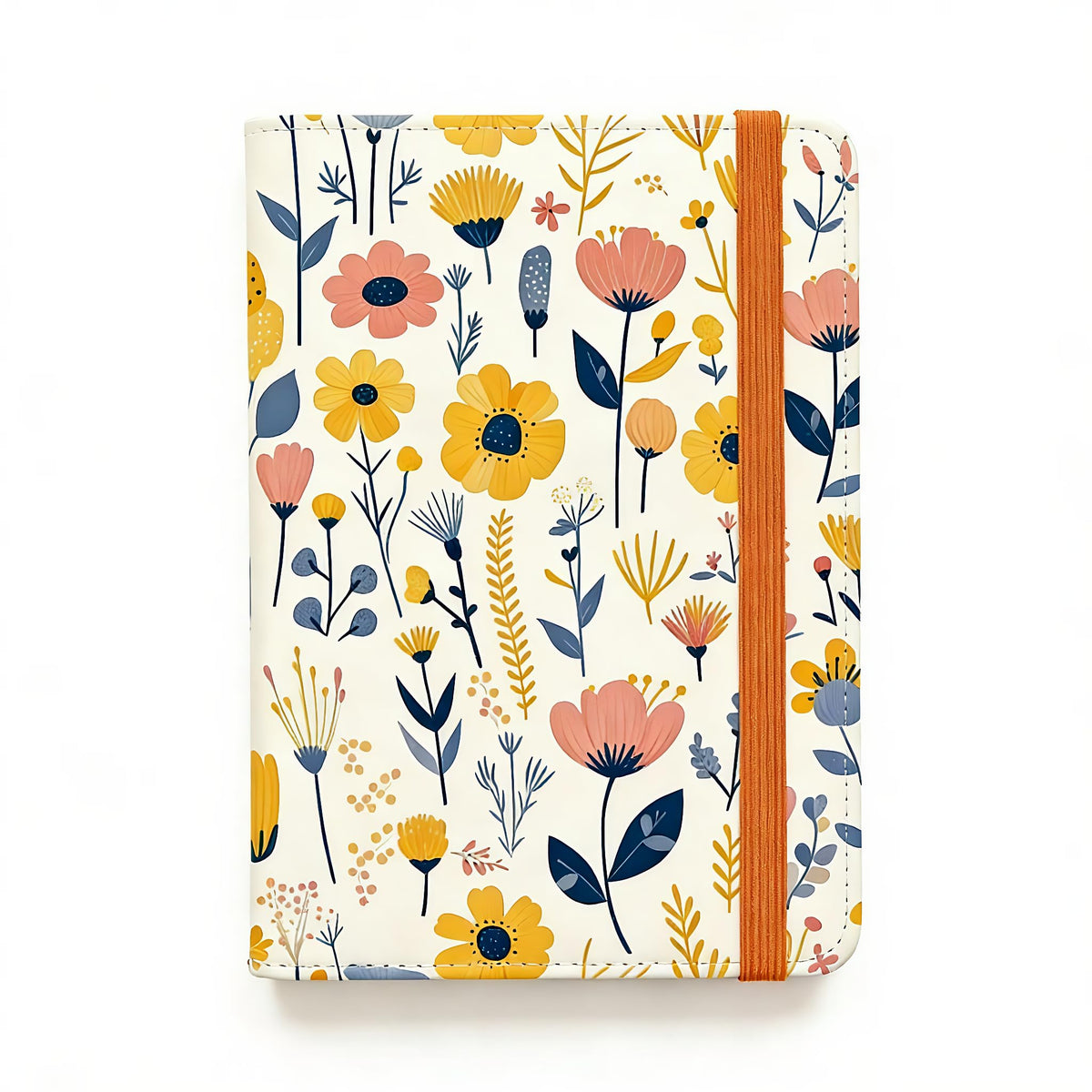Passport Holder Featuring Delicate Pink and White Blooms PU Leather Travel Document Wallet Feminine Passport Cover for Women 5.9 x 4.3 Inches