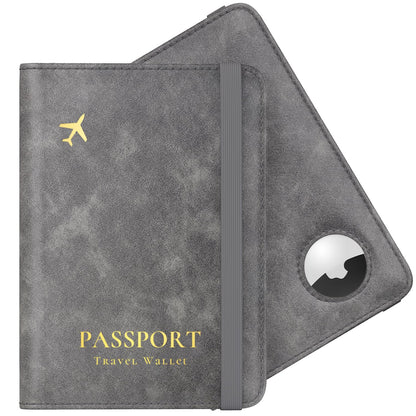 Stouchi AirTag Passport Holder – Slim RFID Travel Wallet