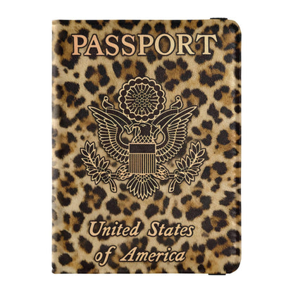 ALAZA Passport Holder, USA Leopard Passport Cover Travel Wallet with Credit Card Slots Rfid Wallet Waterproof Documents Organizer Women Men