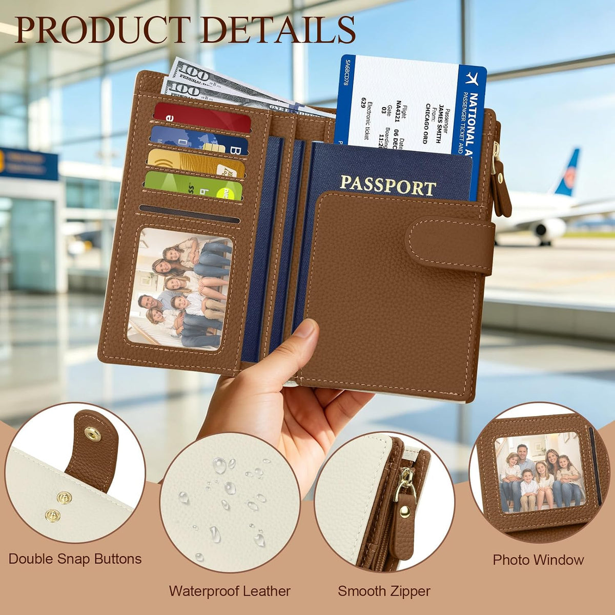 Passport Holder for Travel RFID Blocking Passport Cover Travel Wallet