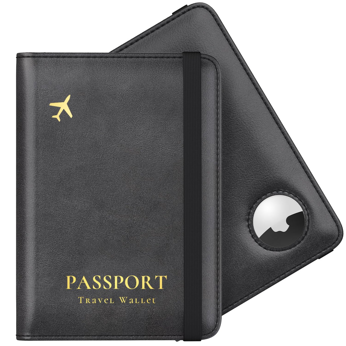 Stouchi AirTag Passport Holder – Slim RFID Travel Wallet