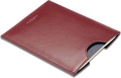 HISCOW Minimalist Leather Passport Sleeve, Slim Holder, Wine Red