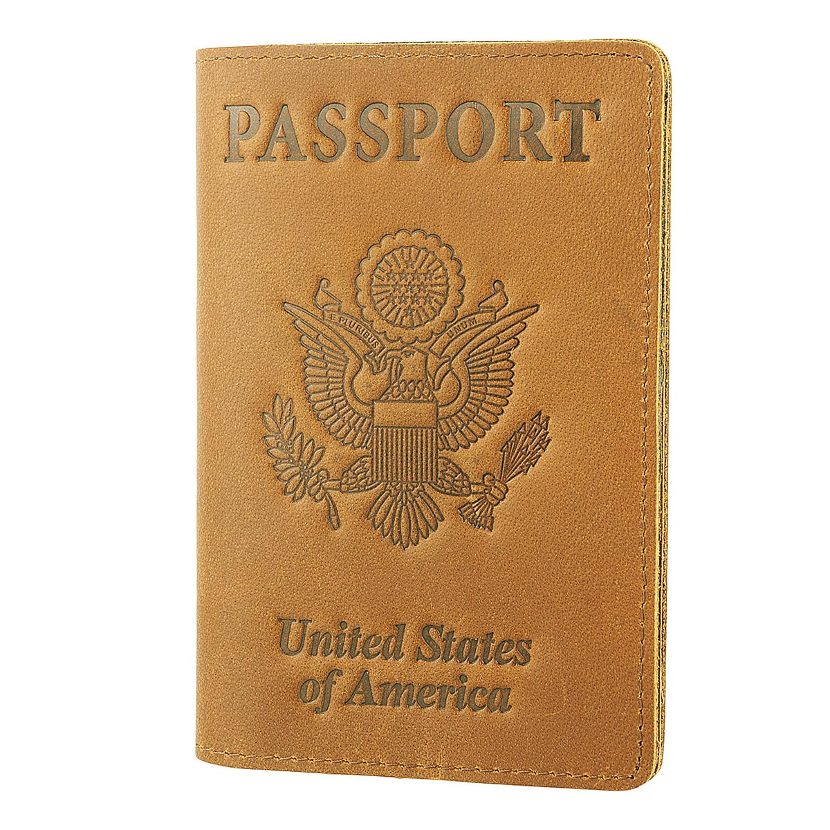 Genuine Leather Passport Holder Travel Wallet RFID Passport Cover Case for Women Men (Black)