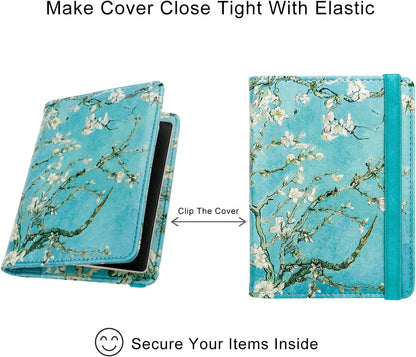 WALNEW Passport Holder for Travel, RFID Passport Cover Wallet for Women Men, PU Leather Passport Book Card Holder Case with Pen, Travelling Essentials for Flying