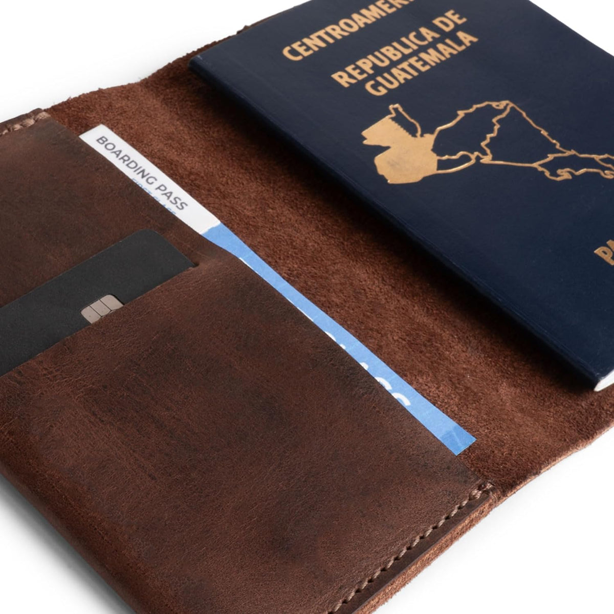 Hide & Drink, Passport Case With Credit Card Slot, Bills Holder, Traveler Essentials, Full Grain Leather, Handmade (Bourbon Brown)