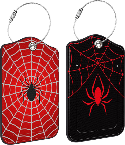 2 Pack Luggage Tags for Suitcases Travel Bag with Name Label Stainless Loop