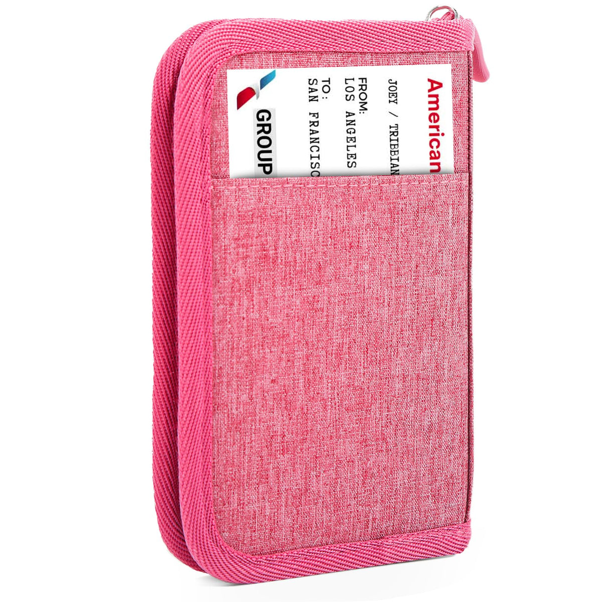 Passport Holder Family RFID Travel Document Organizer for Women Waterproof Passport Wallet Men Portable Case for Cards, Boarding Pass, ID, Money, Tickets with Zipper