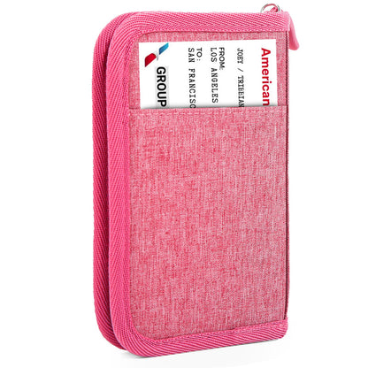 Passport Holder Family RFID Travel Document Organizer for Women Waterproof Passport Wallet Men Portable Case for Cards, Boarding Pass, ID, Money, Tickets with Zipper