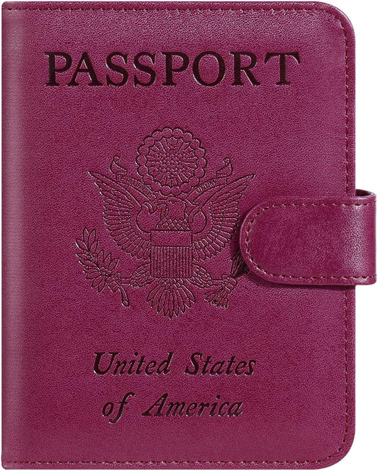 Passport Holder Cover Wallet RFID Blocking, Travel Essentials