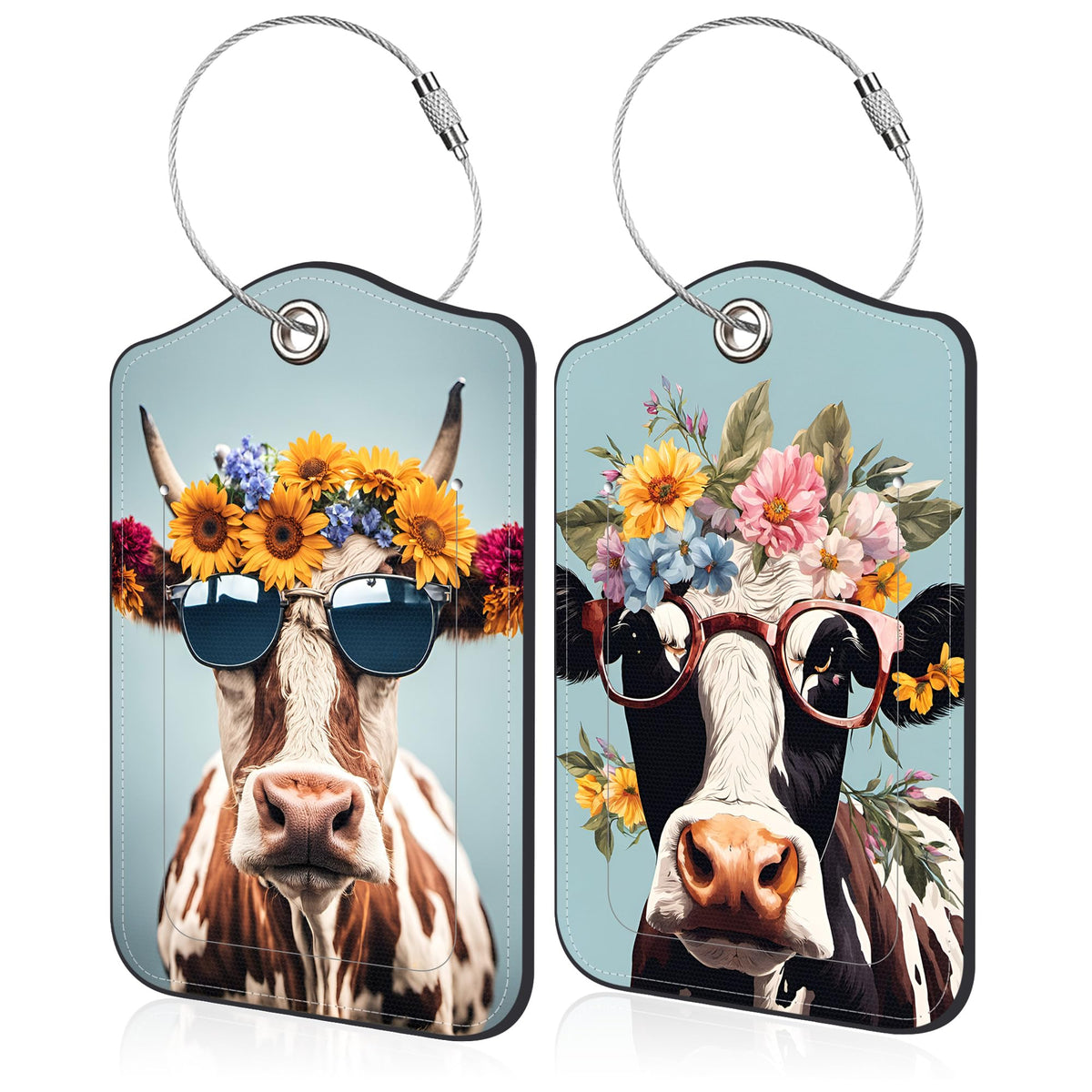 Mesmerizing Mountain Lake Scenery Luggage Tag for Suitcase 2 Pack Leather Luggage Tag with Privacy Flap Name ID Label and Metal Loop for Women Men Travel