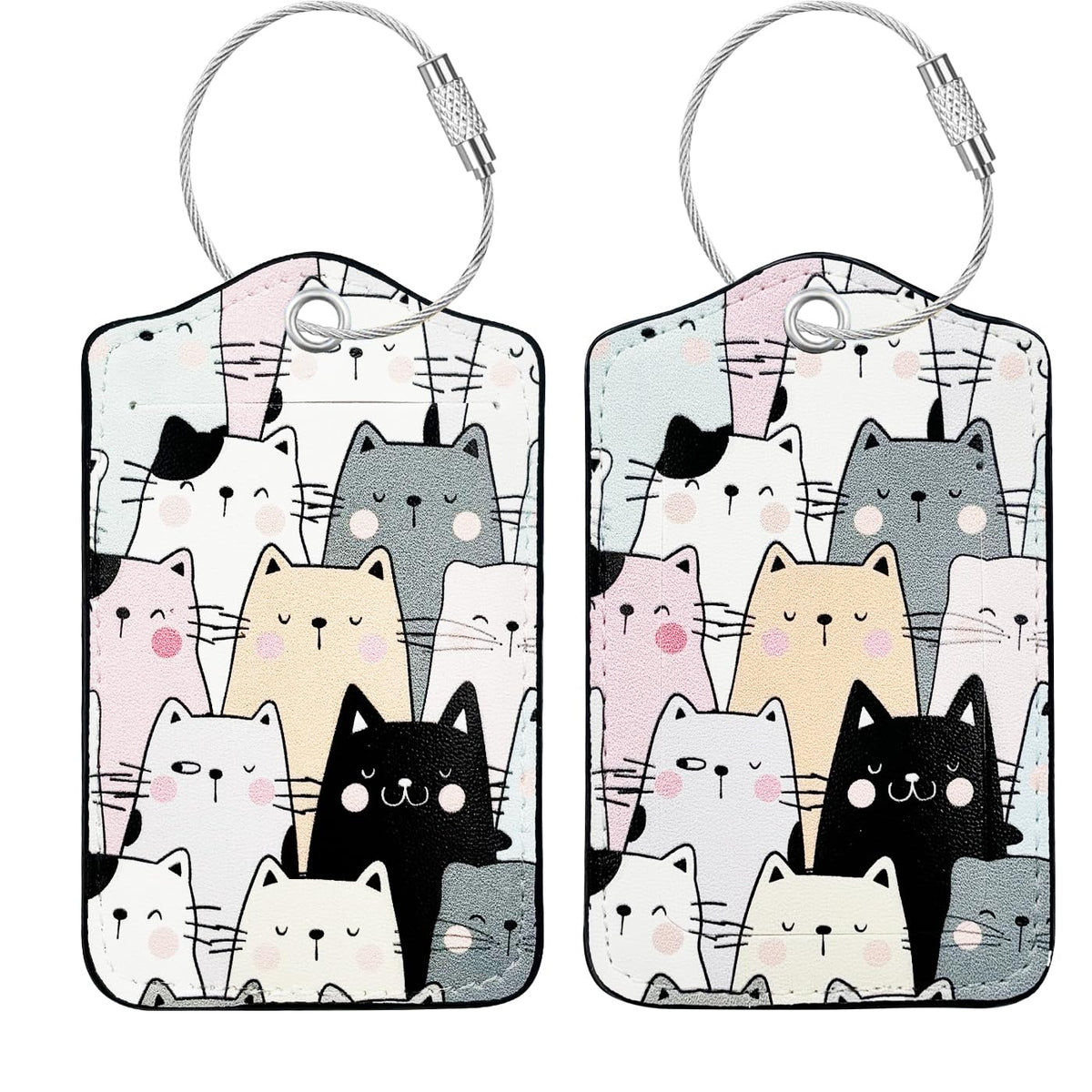 Luggage Tag, Premium Faux Leather Travel ID Tag, Stylish Suitcase Accessory