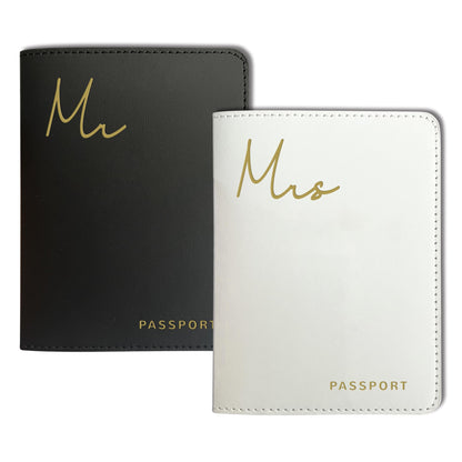 Mr&Mrs Gifts Matching Passport Covers for Mr and Mrs Honeymoon Essentials