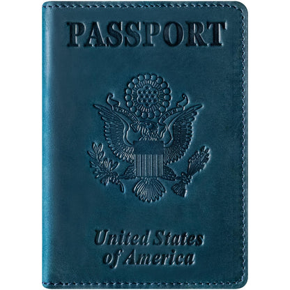 BIAOTIE Premium Leather Passport Holder Covers, Rfid Travel Wallet Passport Document Holder, Travel Essentials Wallet Cover Case for Men and Women (Black)
