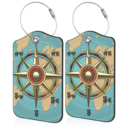 Mesmerizing Mountain Lake Scenery Luggage Tag for Suitcase 2 Pack Leather Luggage Tag with Privacy Flap Name ID Label and Metal Loop for Women Men Travel