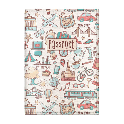 Passport Cover for Kids, Women and Men, Cute Travel Passport Holder (Tourist Pattern)