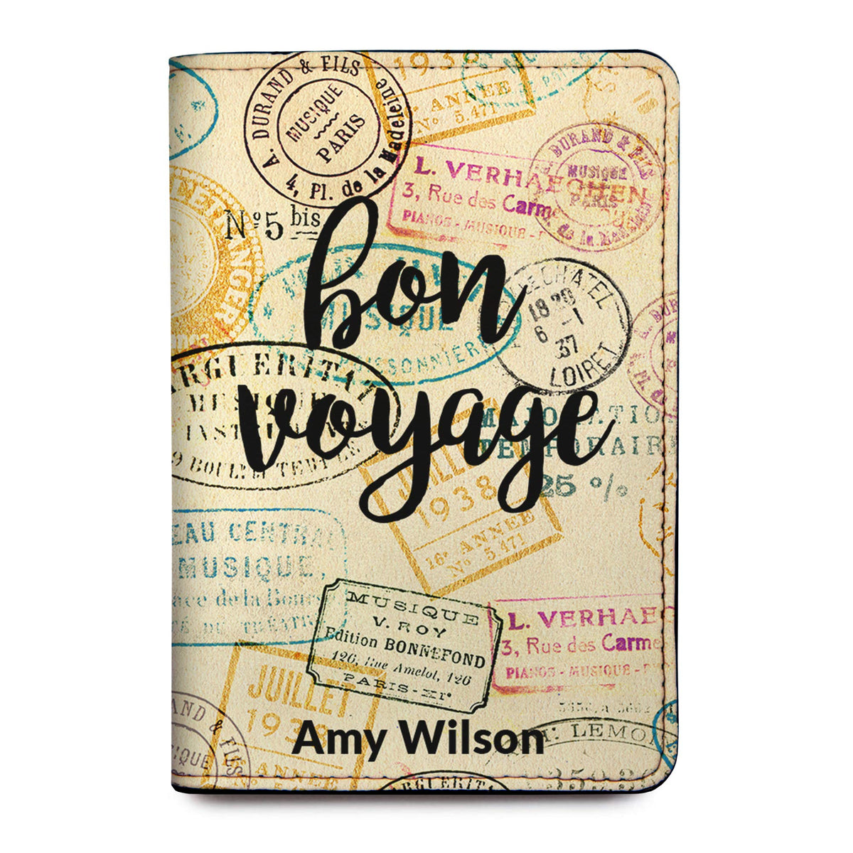 Personalized Passport Holder - Custom Vegan Leather RFID Passport Cover