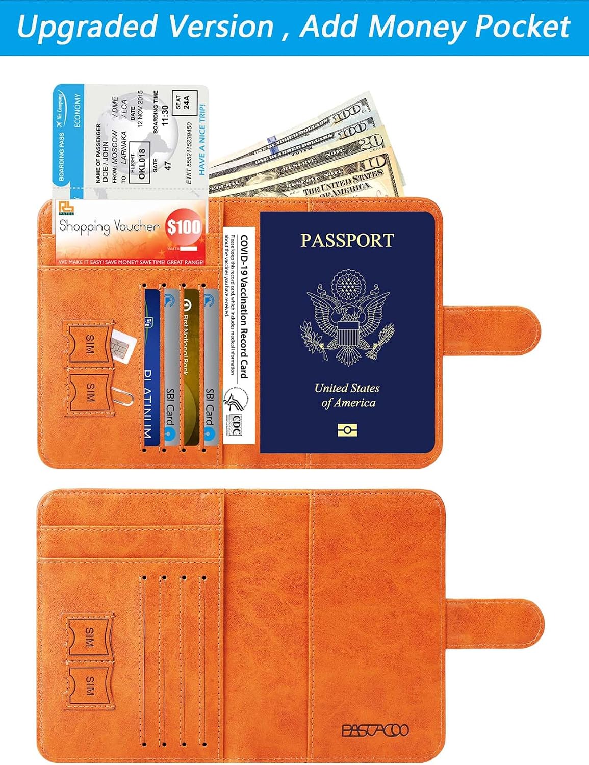 Passport Holder Cover Wallet RFID Blocking, Travel Essentials