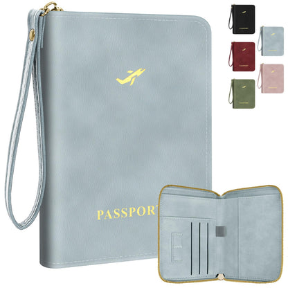 KONVINIT Black Passport Holder For Travel, Passport Cover For Women & Men