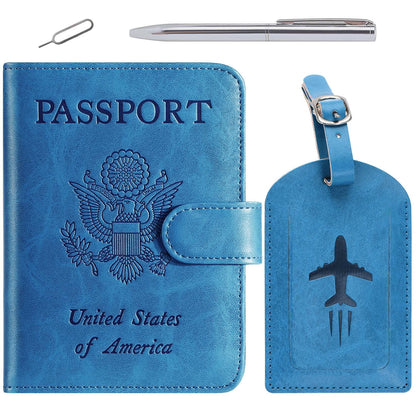 Airtag Passport Holder Cover Wallet RFID Blocking, Travel Essentials