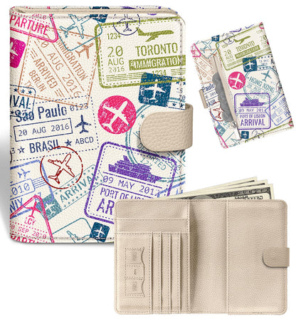 Slohif Passport Holder Cover Wallet Case for Travel Women - Leather RFID Blocking Passport Book Multiple Personalized Organizer Slim Portable Carrier Card Slots Protector Sleeve Stamp