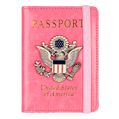 TOURSUIT RFID Blocking Passport Holder, Leather Travel Wallet, Dark Blue