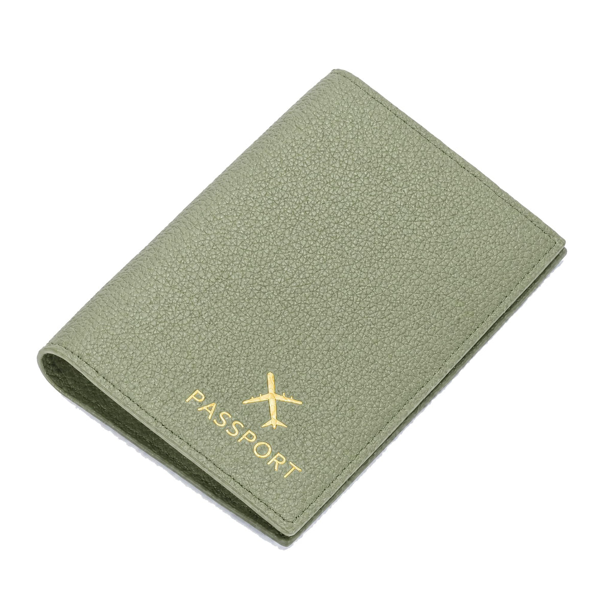 Genuine Leather Passport Holder, Litchi Grain Cowhide Slim Travel Passport Wallet with Card Slots Fold Cover Design for Men & Women