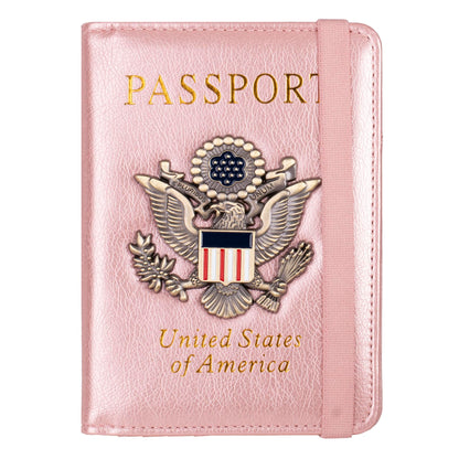 TOURSUIT RFID Blocking Passport Holder, Leather Travel Wallet, Dark Blue