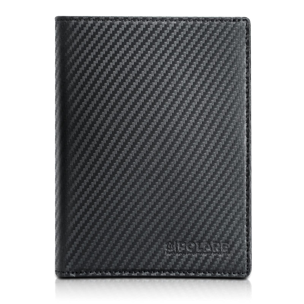 Polare Slim RFID Blocking Leather Passport Holder Travel Bifold Wallet For Men