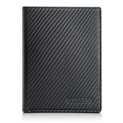 Polare Slim RFID Blocking Leather Passport Holder Travel Bifold Wallet For Men