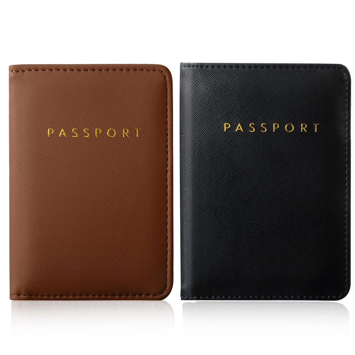 Frienda 2 Pcs Passport Holder Covers Waterproof Leather