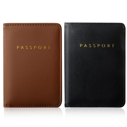 Frienda 2 Pcs Passport Holder Covers Waterproof Leather