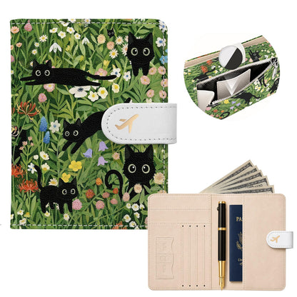 RFID Passport Holder with Tracker Slot, Leather Travel Wallet