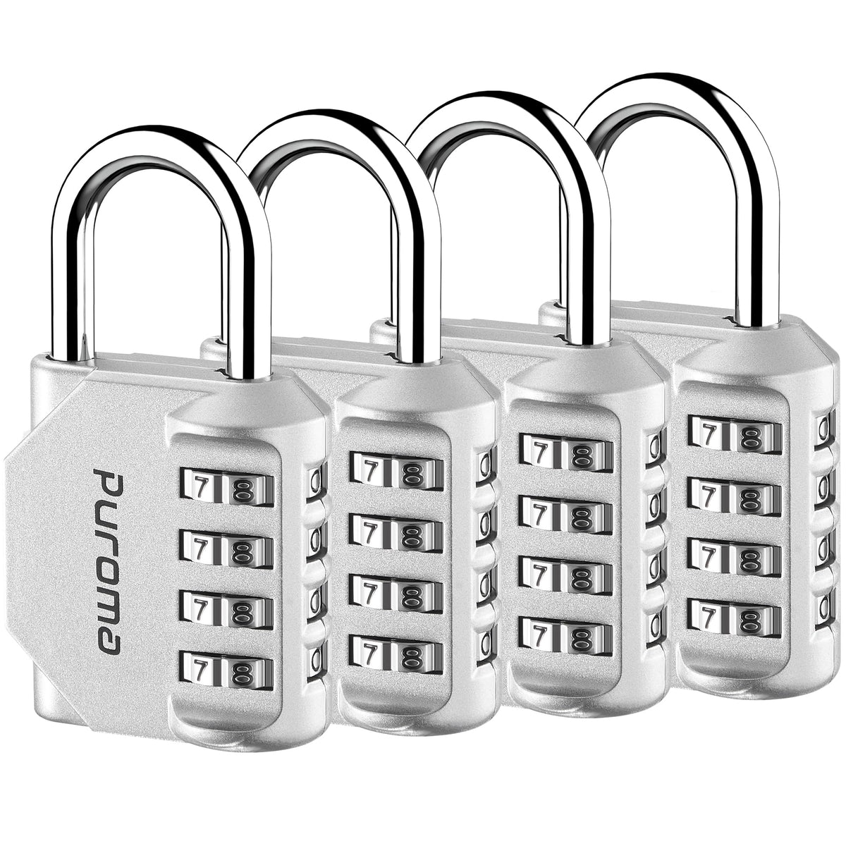 Puroma 2 Pack Combination Lock Locker 4 Digits Combo Padlock Gym Pink