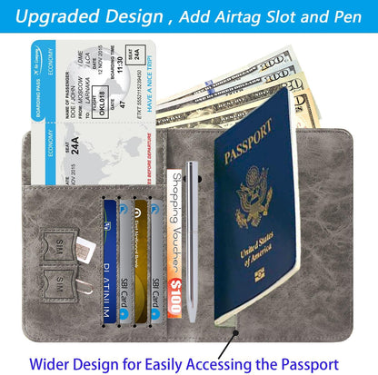 Airtag Passport Holder, Travel Essentials, Passport Cover, RFID Wallet