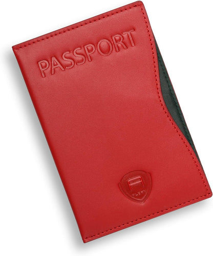 Alban RFID Passport Holder for Women & Men, Genuine Leather Passport Cover