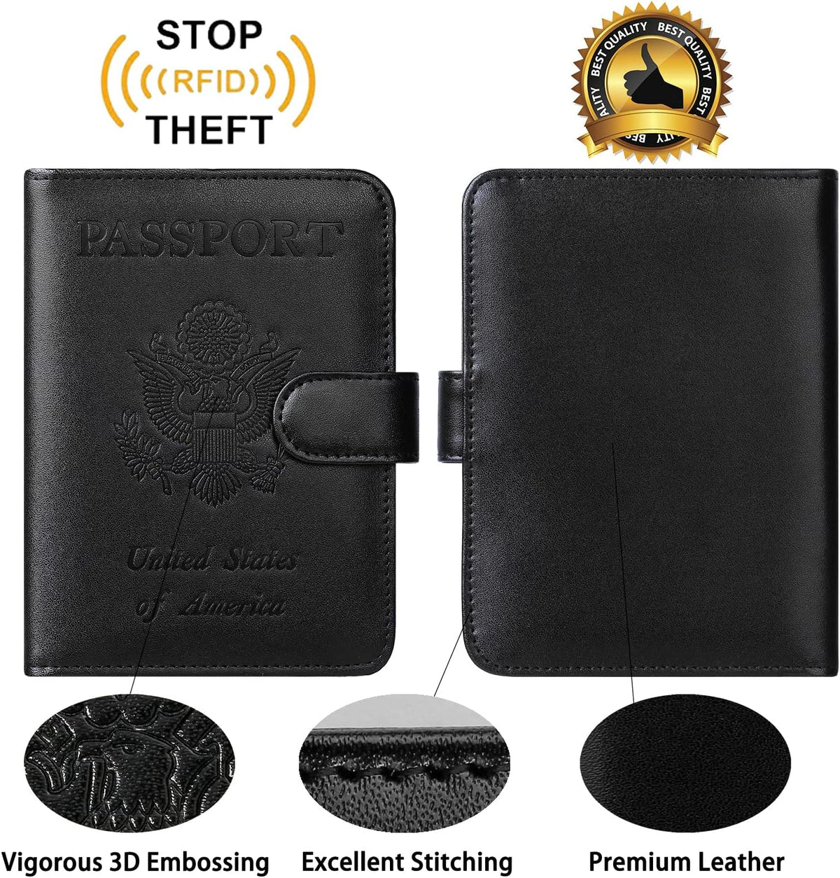Passport Holder Cover Wallet RFID Blocking, Travel Essentials