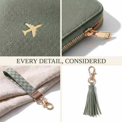 Beautiful Passport Holder And Travel Wallet with Wristlet Strap