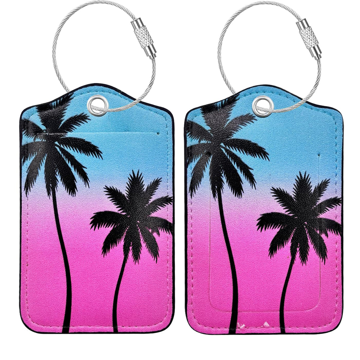 Luggage Tag, Premium Faux Leather Travel ID Tag, Stylish Suitcase Accessory