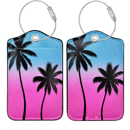 Luggage Tag, Premium Faux Leather Travel ID Tag, Stylish Suitcase Accessory