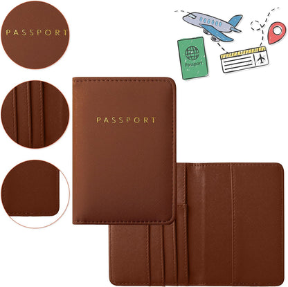 Frienda 2 Pcs Passport Holder Covers Waterproof Leather