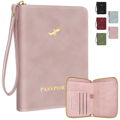 KONVINIT Black Passport Holder For Travel, Passport Cover For Women & Men