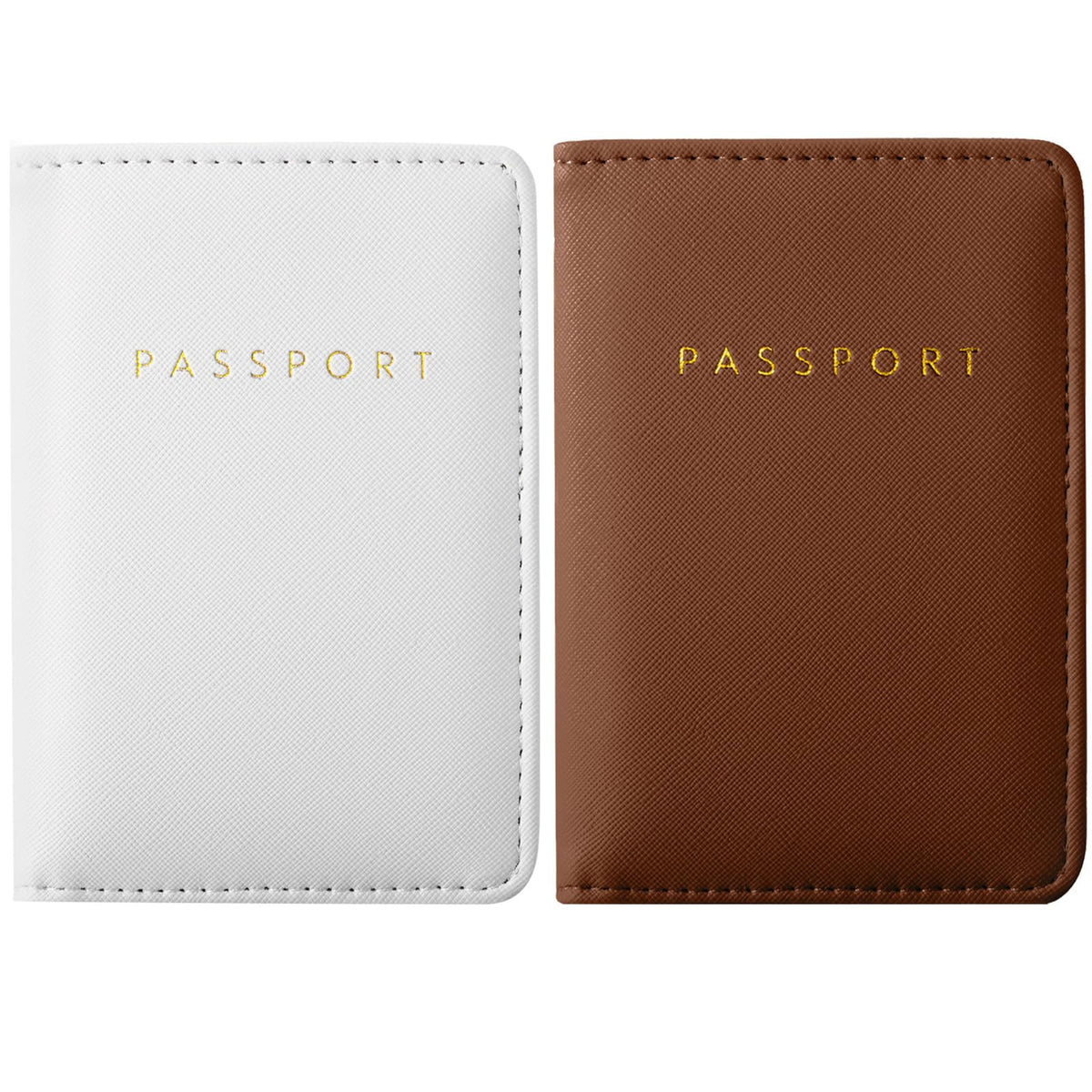 Frienda 2 Pcs Passport Holder Covers Waterproof Leather